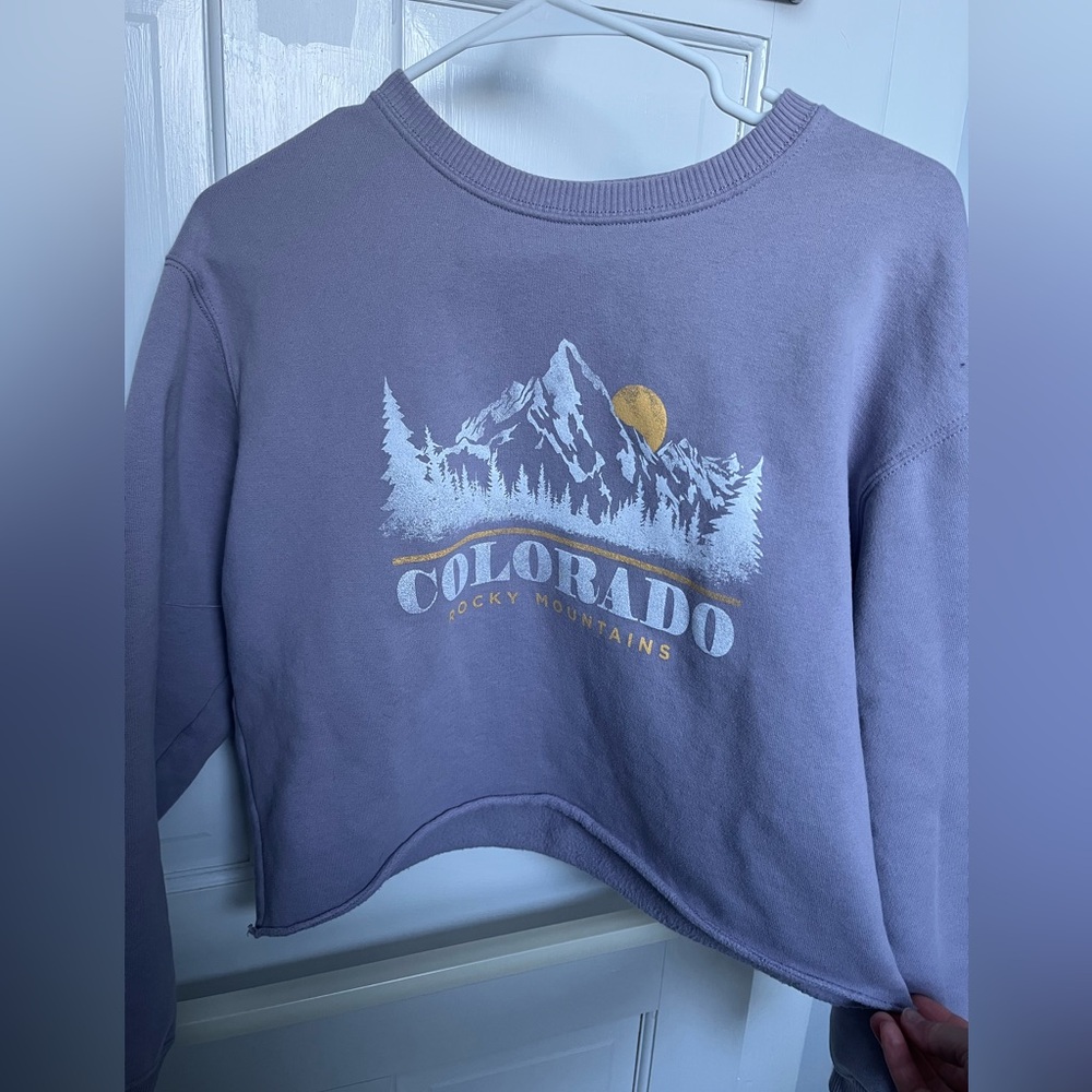 Hollister Lavender Cropped Sweatshirt